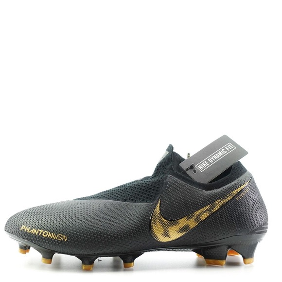 Nike Phantom VSN Elite DF FG Black Gold Soccer Cleats Mens Size 12.5 AO3262-077 - Picture 4 of 12